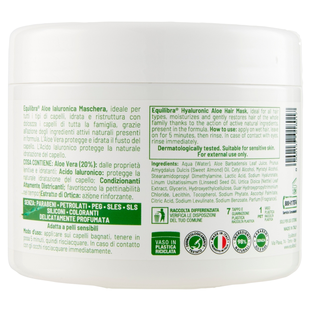 equilibra Aloe Ialuronica Maschera Idratante 450 ml